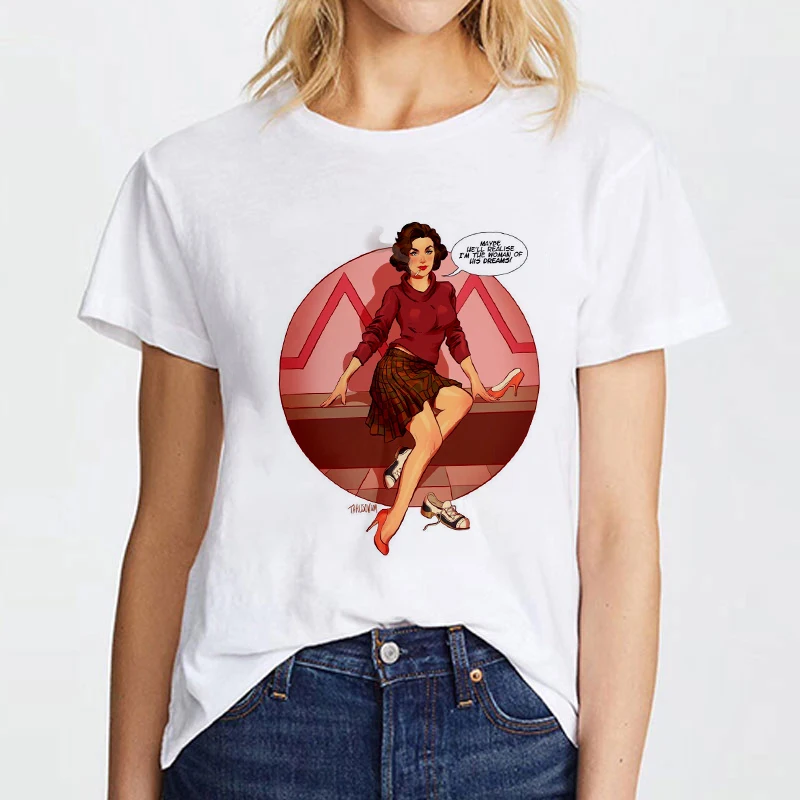 

2019 New summer Comic printed t shirt women fashion Harajuku Short Sleeve t-shirt White Thin section hipster Tshirt Tops clothes