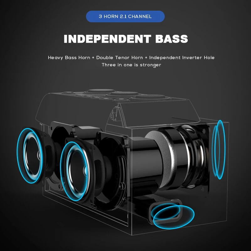  Soaiy S68 Wireless Speaker Mic Portable Bass LED Alarm Clock FM Radio Support TF Car Picnic Dance B