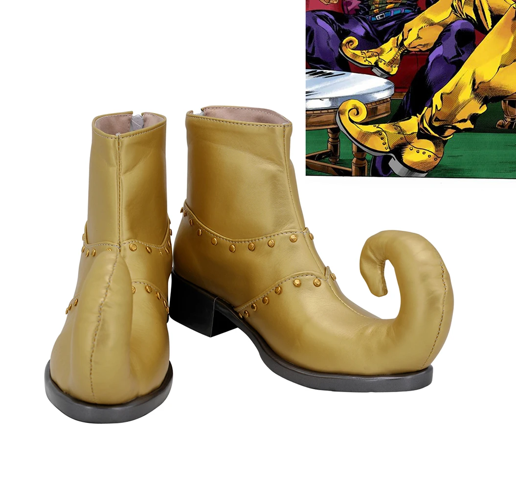 

JoJo's Bizarre Adventure 6 Stone Ocean Dio Brando Cosplay Boots Golden Shoes Custom Made Any Size Halloween Shoes