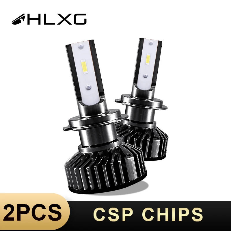 HLXG H7 светодиодный H4 супер хороший крой линии светодиоды с чипом CSP H11 H8 H9 автомобильная лампа 6500K 9005 HB3 9006 HB4 налобный фонарь со светодиодами 12000LM