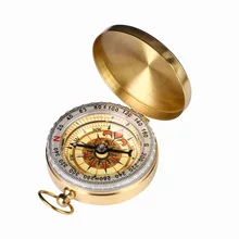 Чистый медный Раскладушка Компас со светящимися карманными часами компас портативный открытый многофункциональный металлический измерительный Линейка Инструмент