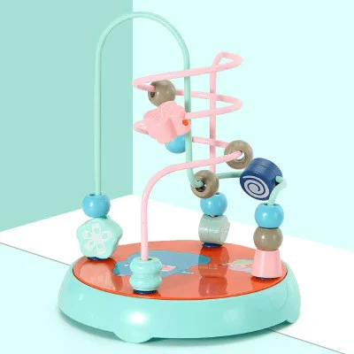 6-12 Months Children's Beaded Infant Education Toys Men And Women Children's Building Blocks 0-3 Years Old - Цвет: green