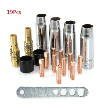 

19Pcs Gas Shielded Welding Gun Kits Welding Torch MB15/150 Part Kits Accessories Nozzle Insulating Sleeve Set