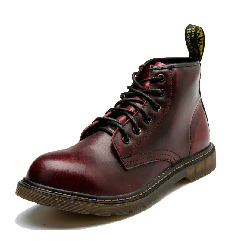 Мужские зимние ботинки из натуральной кожи; doc martins; красивые Ботинки Martin в британском стиле; винтажные классические ботинки-дезерты в стиле милитари; ботильоны в байкерском стиле