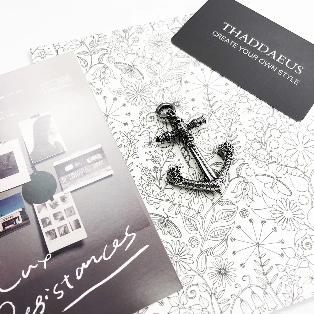 Silver Pendant Necklace Skull Anchor Fashion Punk 925 Sterling Silver Accessories Gift for Woman Men