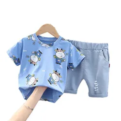 Verão crianças dos desenhos animados roupas do bebê meninos meninas moda t camisa shorts 2 pçs/sets crianças infantis roupas casuais da criança fatos de treino