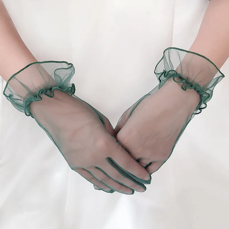 Dark Green 1 пара, женский сексуальный короткий кружевной костюм, платье для танцев, платье для выпускного вечера, Вечерние перчатки, элегантные аксессуары для подружек невесты, GPD8958 - Цвет: Dark Green