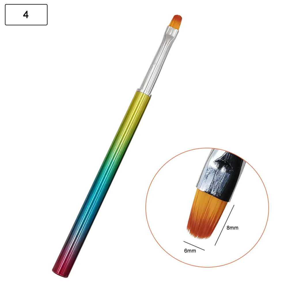 4 1PC UV Gel Painting Dotting Pen Gradient Handle Nail Brush Liner Acrylic Manicure Nail Art Tools 8 Patterns Available - Color: 4