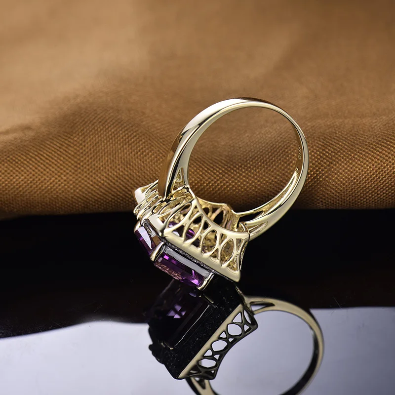 LOVERJEWELRY кольца с огранкой принцессы чистое золото 14 карат 6 10 бриллианты