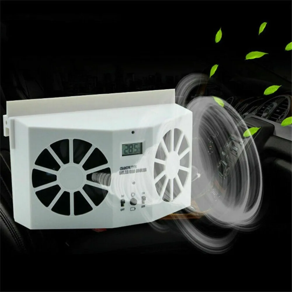 2 Вт Мощность R-8032 ABS материал охлаждения и дезодорирования Defogging солнечный автомобиль двойной воздушный выход осушитель вентиляционный вентилятор