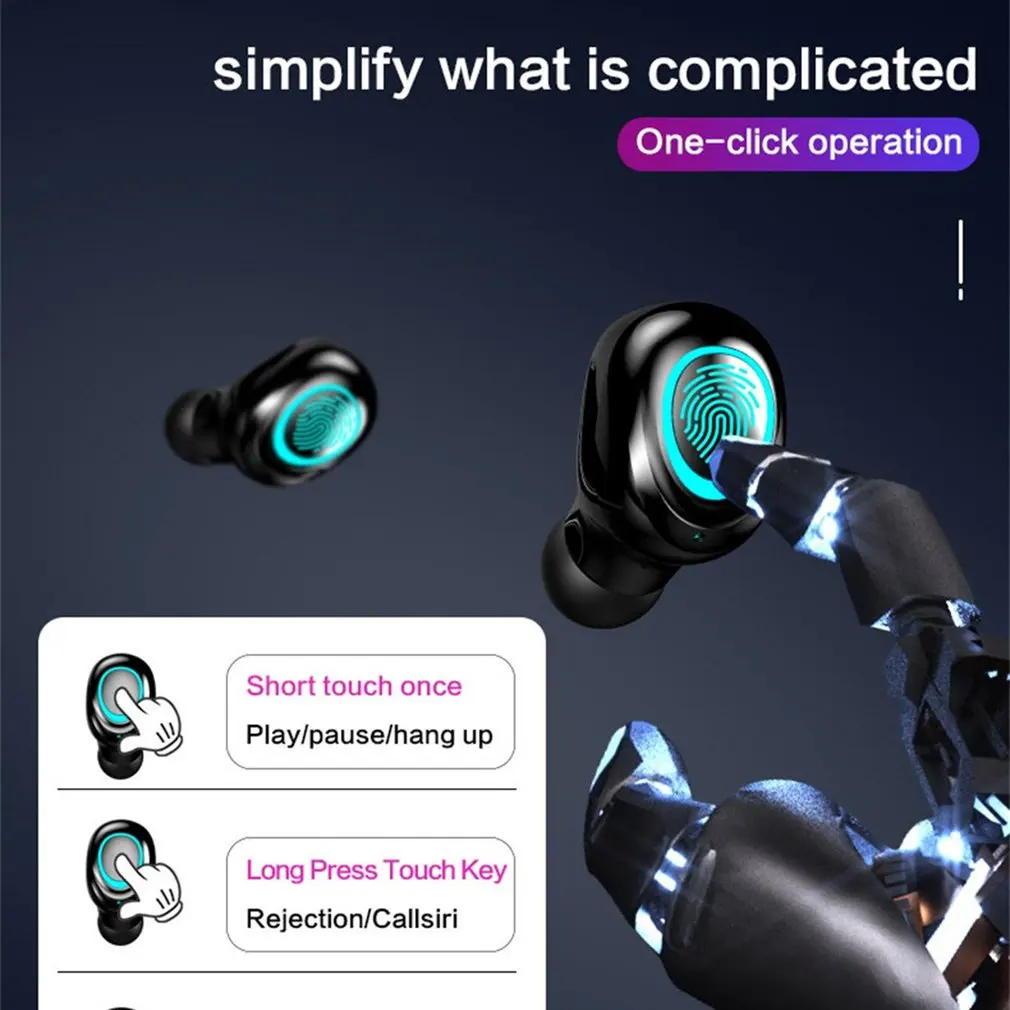 S11 Wireless Earphones With Charging Case Touch Control Earbuds 9D Stereo Music Headset 3500Mah Power Bank
