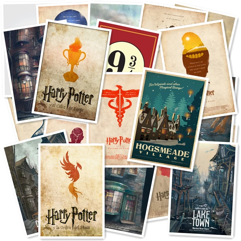 Academy of Magic Potter 20/шт ПВХ серии наклейки классический креативный дизайн коллекция подарок высокое качество печати - Цвет: Золотой