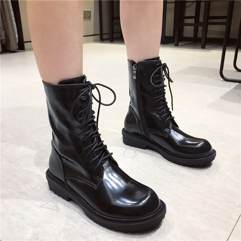 Женская обувь; scarpe donna; женские ботильоны на шнуровке; повседневная обувь с круглым носком; Zapatos De Muje; chaussures femme - Цвет: aSShow