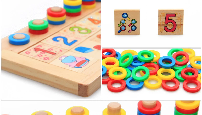 Материалы montessori калькулятор счеты деревянный пазл для детей для того, чтобы считать номера, соответствующие раннего образования обучающая Математика игрушки 3-6 лет