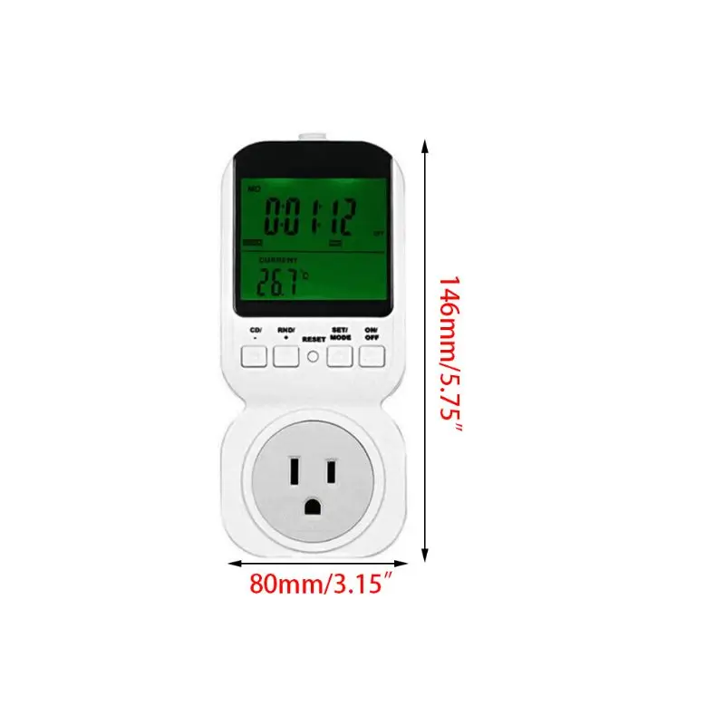 Digital Thermostat Timer Switch Socket UK/US Plug Multifunction Power Meter