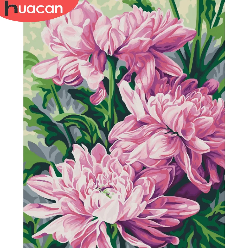 

HUACAN Pictures By Numbers Flower Home Decoration Oil Painting By Numbers Kits Drawing Canvas HandPainted DIY Gift