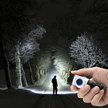 

super mini torch most powerful led mini flashlight usb 18650 18350 rechargeable 4*XPG LED IPX6 waterproof Tactical flashlights
