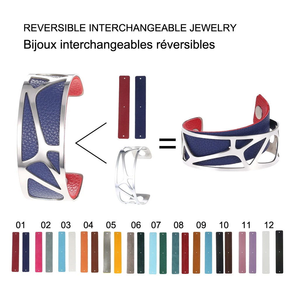 Сменные браслеты Cremo для женщин Реверсивные Полосатые Кожаные из нержавеющей