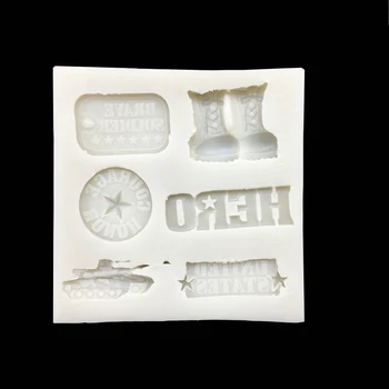 

Tank Military Boots Army Silicone Mold Sugarcraft Chocolate Cupcake Baking Mold Fondant Cake Decorating Tools