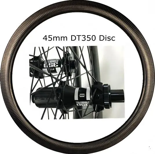 45mm DT35O Disc 700C 58/45 мм бескамерная дорожная велосипедная Дисковая тормозная карбоновая колёса dimple disk Cyclecross carbon wheelset D350 t240 ступицы - Цвет: 45mm DT35O Disc