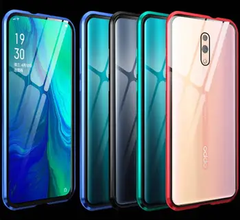 

Realme XT Magnetic Case 360 Front+Back double-sided Tempered Glass Case For Realme X2 Pro 5 3 Pro X Lite A9 A5 2020 Metal Bumper