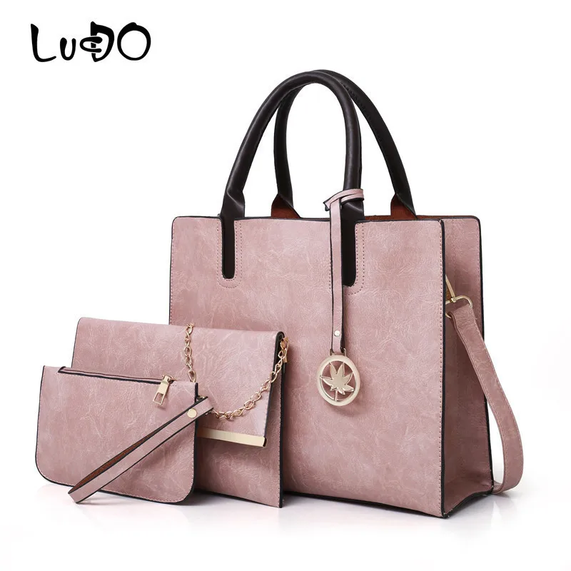 

LUCDO 3 Pcs Sets Bag Luxury Crossbody Bag For Women High Quality Casual Female Bags Designer Handbag For Women 2019 Famous Brand