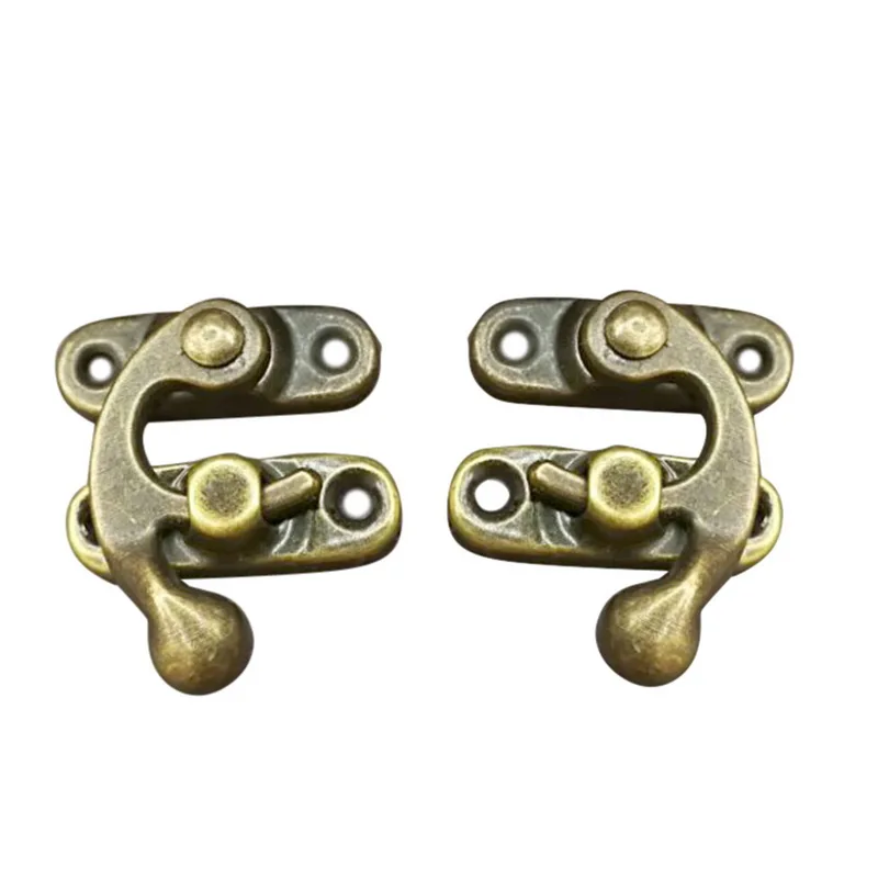 

10pcs Metal Vintage Hardware Hasps Antique Suitcase Latch Hook With Screws Latch Lock For Toolbox Jewelry Gift Wine Wooden
