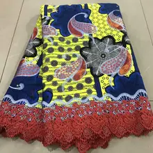 Новейшая многоцветная тяжелая африканская восковая кружевная ткань высокого качества с вышивкой нигерийский шнур кружева для свадебного платья