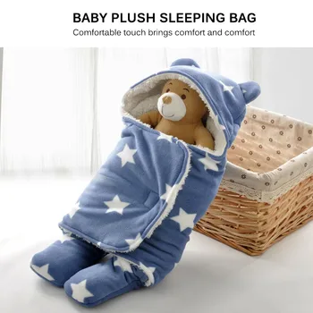 

Baby warm Sleeping Bags Newborn Stroller sleeping bag Autumn Infant Swaddle Sleep Sacks Wrap Clothes Sleeping Bag Winter Thicken