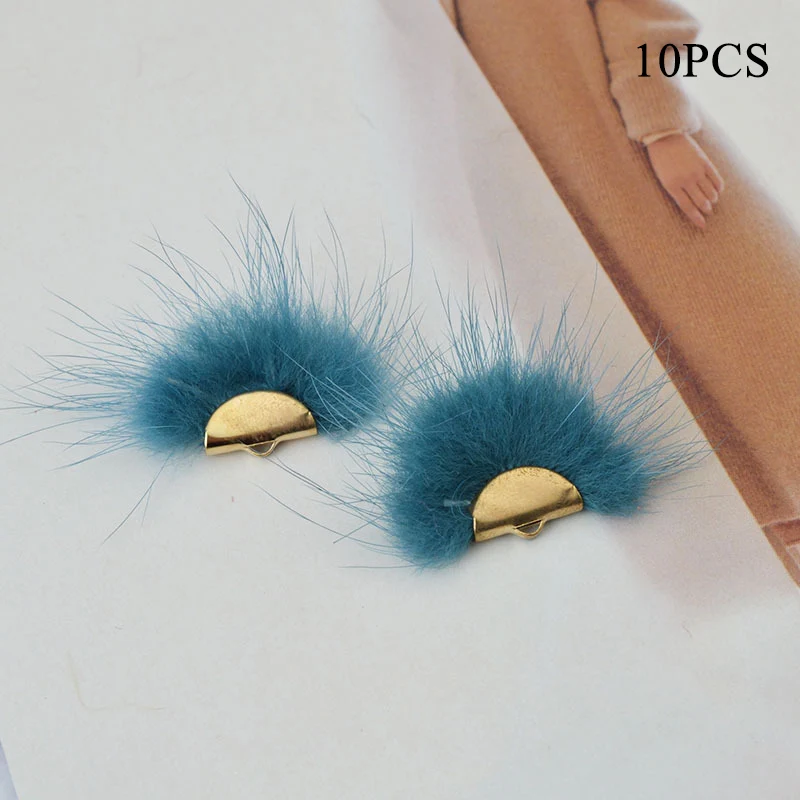 10pcs DIY Tassels Fur Ball Colorful Creative Pom Pon Jewelry Hair Accessories Handmade Earrings Accessories High Quality - Цвет: lake blue