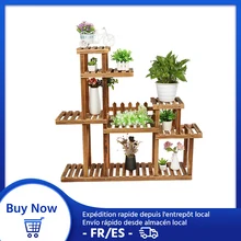 Wood Shelves Stand-Rack Flower-Rack Plant-Holder Bonsai-Display Balcony Multi-Tier Living-Room