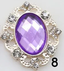 Ywxinxi Горячие 10 шт./lot25*30 металлический сплав стразы пряжка с плоской задней стороной для декорирования вестибюлей поделки Рождественские украшения аксессуары - Цвет: 8