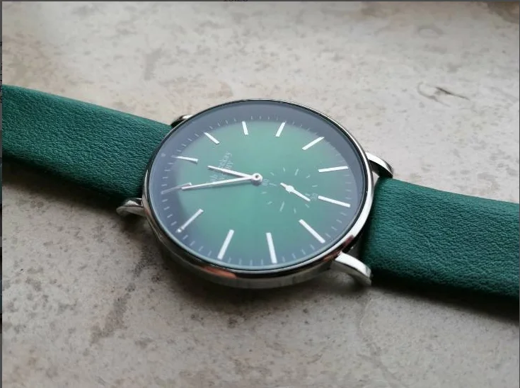 Минималистичные женские кварцевые часы reloj mujer, Модные Зеленые Элегантные повседневные женские часы с циферблатом, женские часы с кожаным ремешком XB40