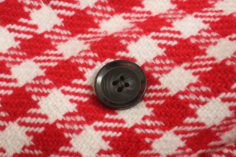 03oz-9298 женское платье в западном стиле осень и зима стиль ретро клетчатое пальто на одной пуговице