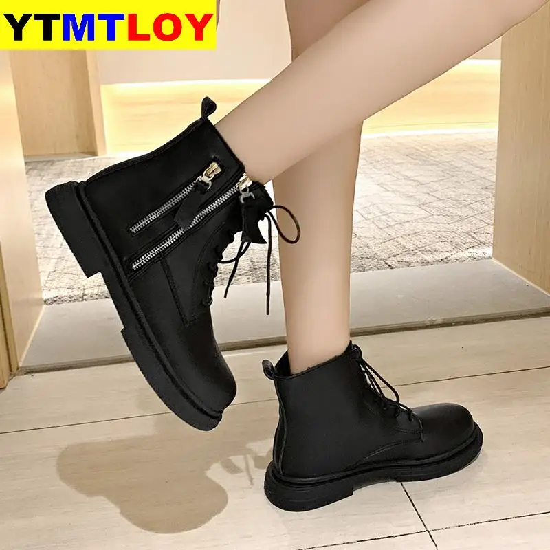Новые женские ботинки; Модные ботильоны; зимняя теплая обувь; Botas Feminina; женские мотоциклетные ботинки; Zapatos De Mujer; зимние кожаные ботинки