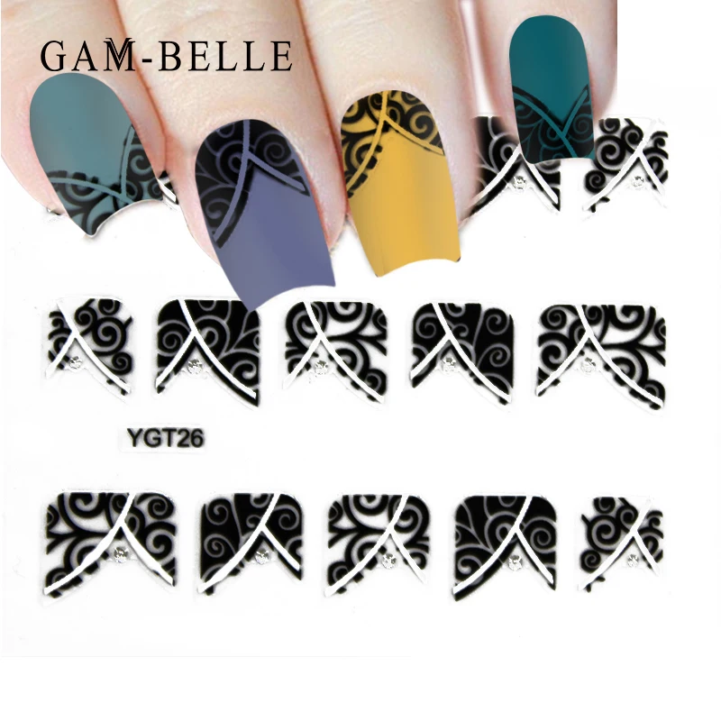

GAM-BELLE 1 Sheet Nail Art Transfer Stickers 3D Design Sexy Lace Flower for DIY Slider Tips Styling Tool Nail Decorations