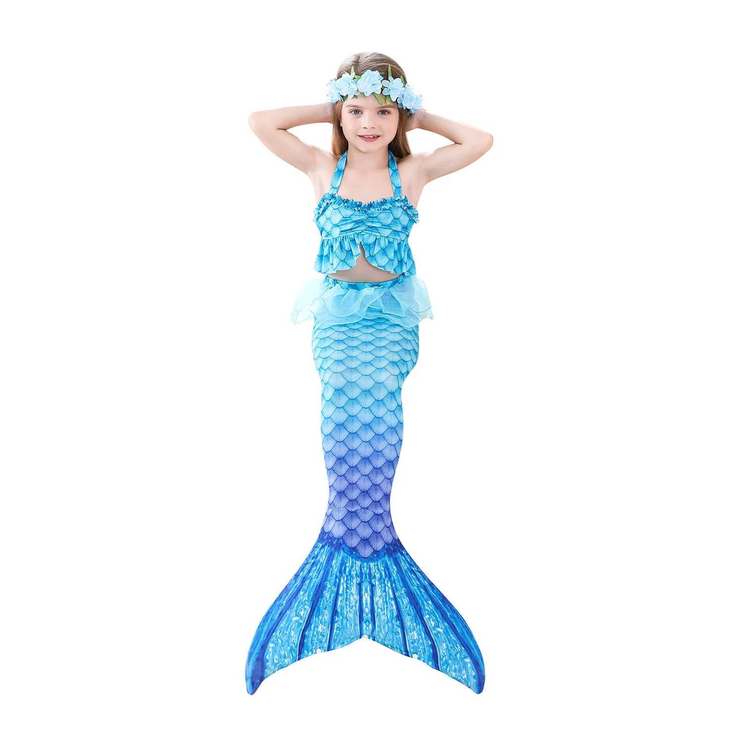 elvira costume Haojxuanyu Children Mermaid Swimwear Girls Pink Blue Bikini Set Kids Swimsuit Cosplay Mermaid Tail Costume for Swimming morticia addams dress