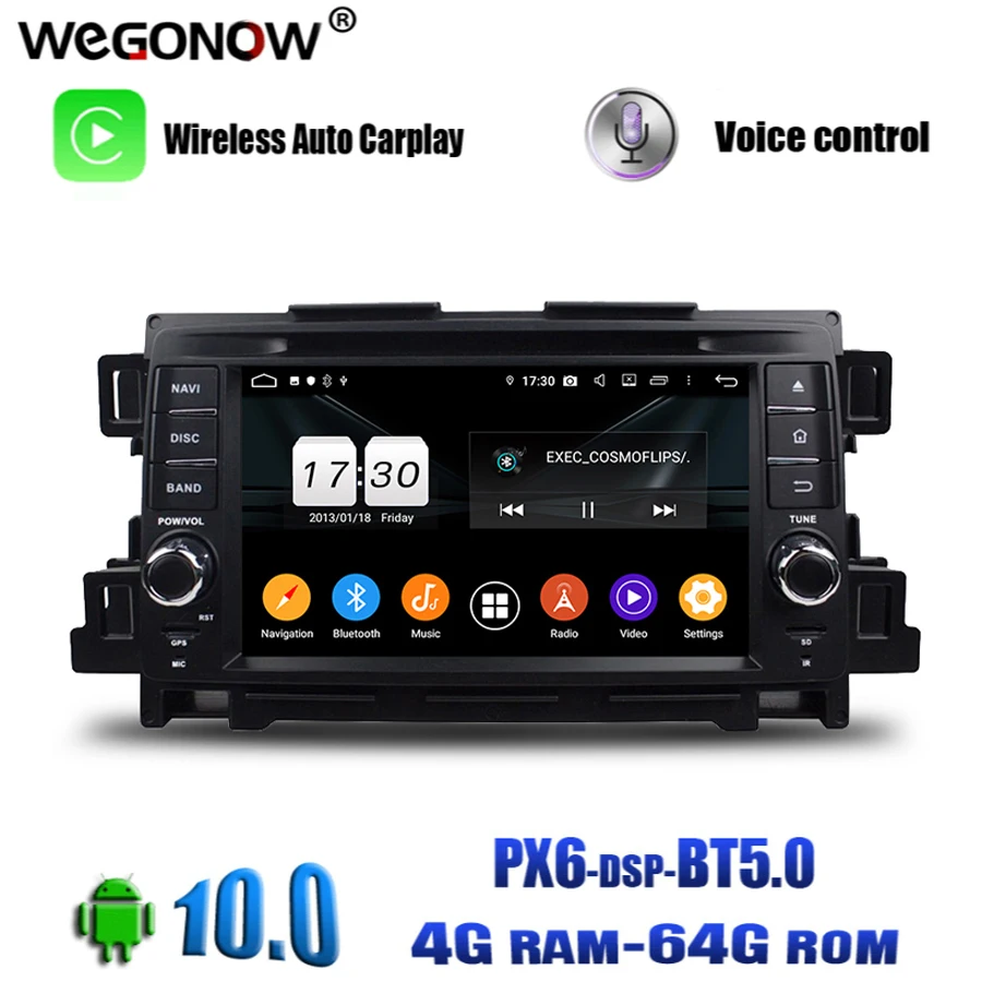 Автомобильный мультимедийный DVD плеер PX6 IPS Android 10 0 Восьмиядерный процессор 4 Гб + 64