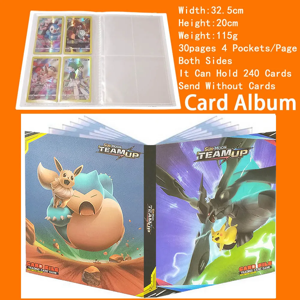 240Pcs Pokemon Album Cards Book Anime Pikachu Display Livre Pokémon Binder  Folder Playing Game GX Card Map Holder Kids Toys Gift - AliExpress