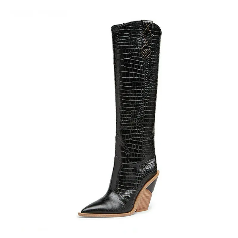 

Women Boots 2019 Ankle Boots For Women Boots Wedge Cowboy Boots Woman Autumn Boots Pointed Toe High Heel Boots
