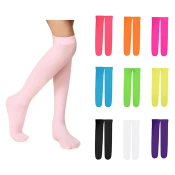 

10 Colors Kids Girls Socks Candy Color Baby Knee High Long Socks Girl Children Accessories for 3-12Y Girl