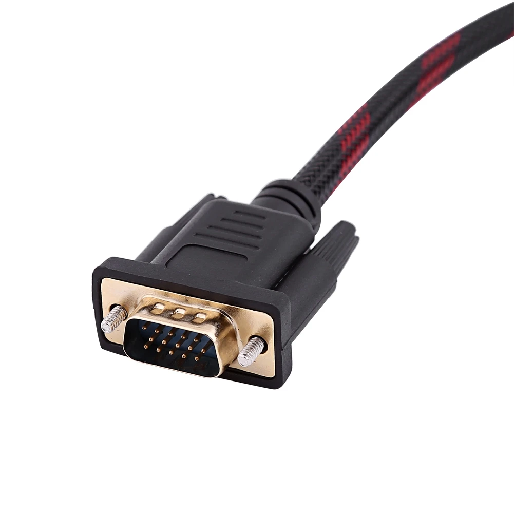 HDMI к VGA Соединительный кабель с разъемом кабеля 1080P 15 Pin HDMI к VGA кабели разъем «Папа-папа» адаптер Шнур передатчик 5FT