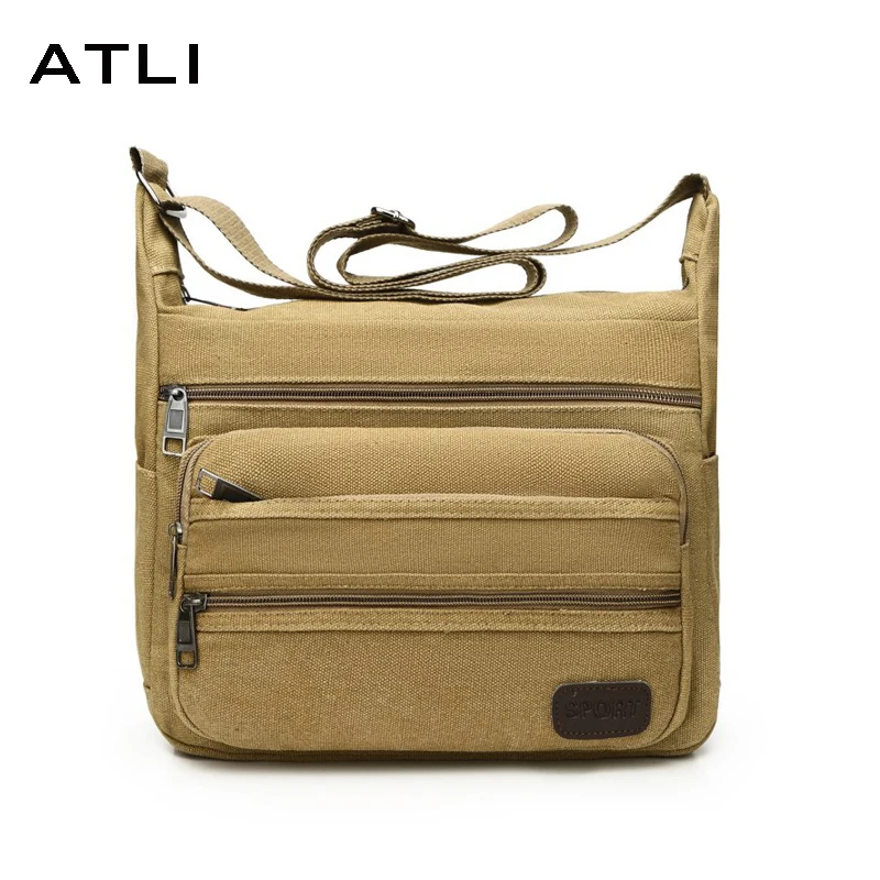 Large Capacity Solid Color High Quality Canvas Messenger Bag Men 2021 Outdoor Travel Casual Durable Functional Shoulder |