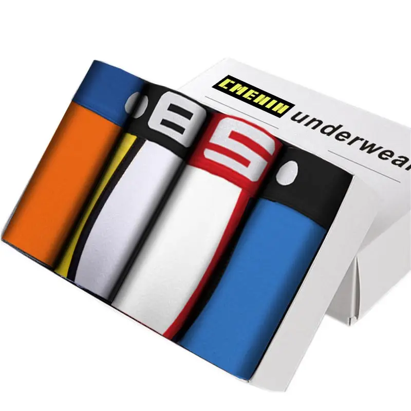 

4PC/lot Cotton Underwear Men Brand Male Underpants Men's Cueca Boxers Man Boxer Short Comfortable Boxershort Panties BS111