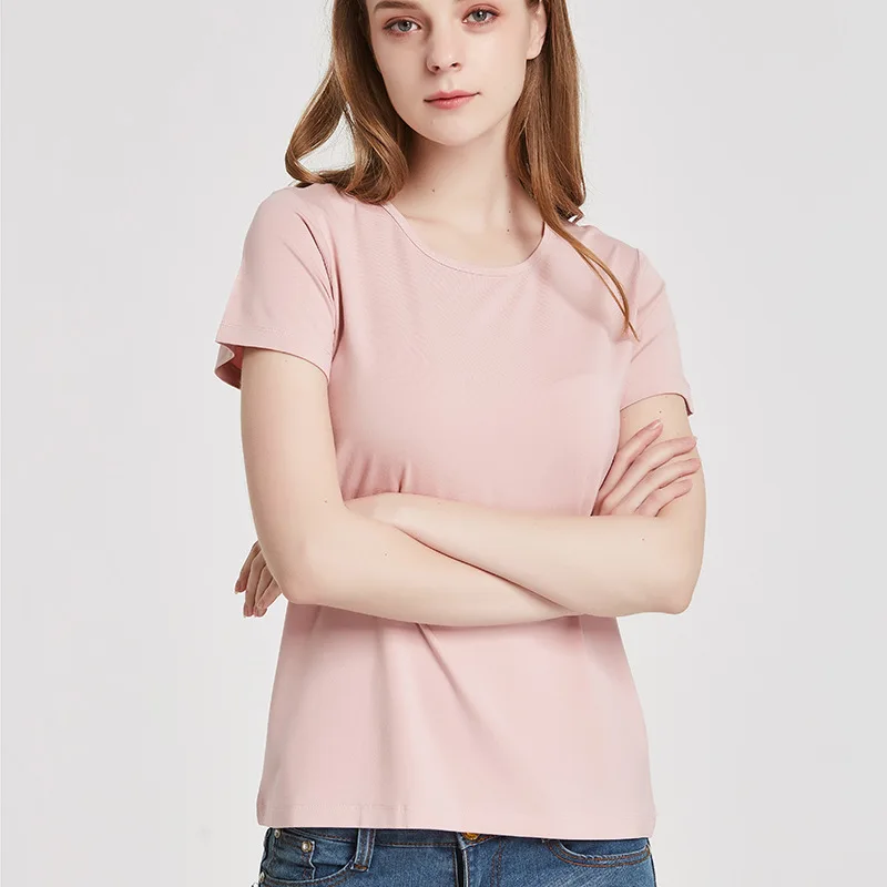 

Bamboo Fiber T shirt Woman Oversized Classic Black Summer Short Sleeve O Neck Women Tops Casual Loose Woman Tshirt Top White5XL