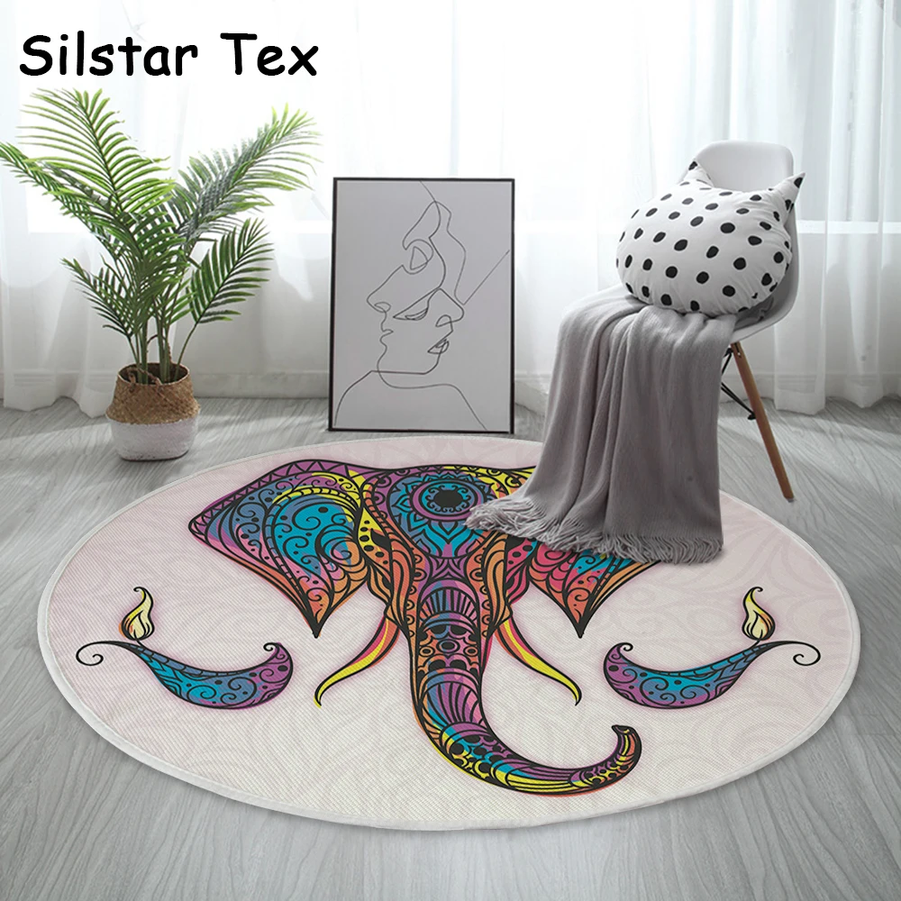 Silstar Tex дизайнерский винтажный тотемный слон круглый ковер домашние Нескользящие