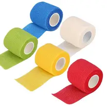 Цвет случайный одноразовый эластичный бандаж пропускная способность тату оборудование травма бандаж стрейч бинты самоклеющиеся повязки