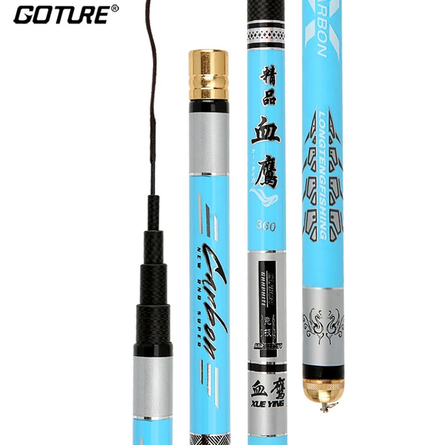 Goture Super Hard 1/9 Power Telescopic Fishing Rod Carbon Fiber Stream  Fishing Rods Carp Feeder