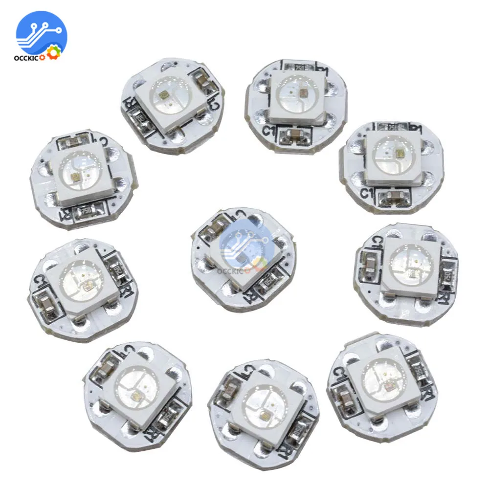 10 шт. DC 5 в 3 мм x WS2812B SMD RGB светодиодная мини печатная плата 5050 встроенный чип IC-WS2812