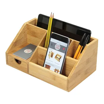 Multifunction Desktop Wooden Storage Box With Drawer Office School Case Jewelry Box Desktop Makeup Organizer Stationery